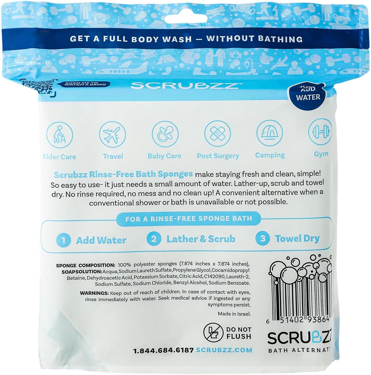Rinse-Free Bathing Sponges
